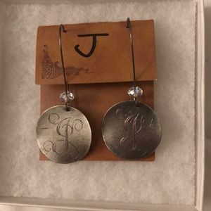 “J” initial earrings